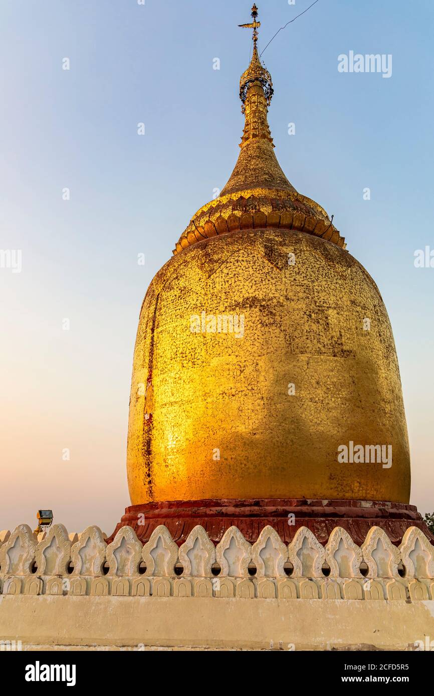 Bupaya Pagoda at sunset in Old Bagan, Bagan, Myanmar Stock Photo