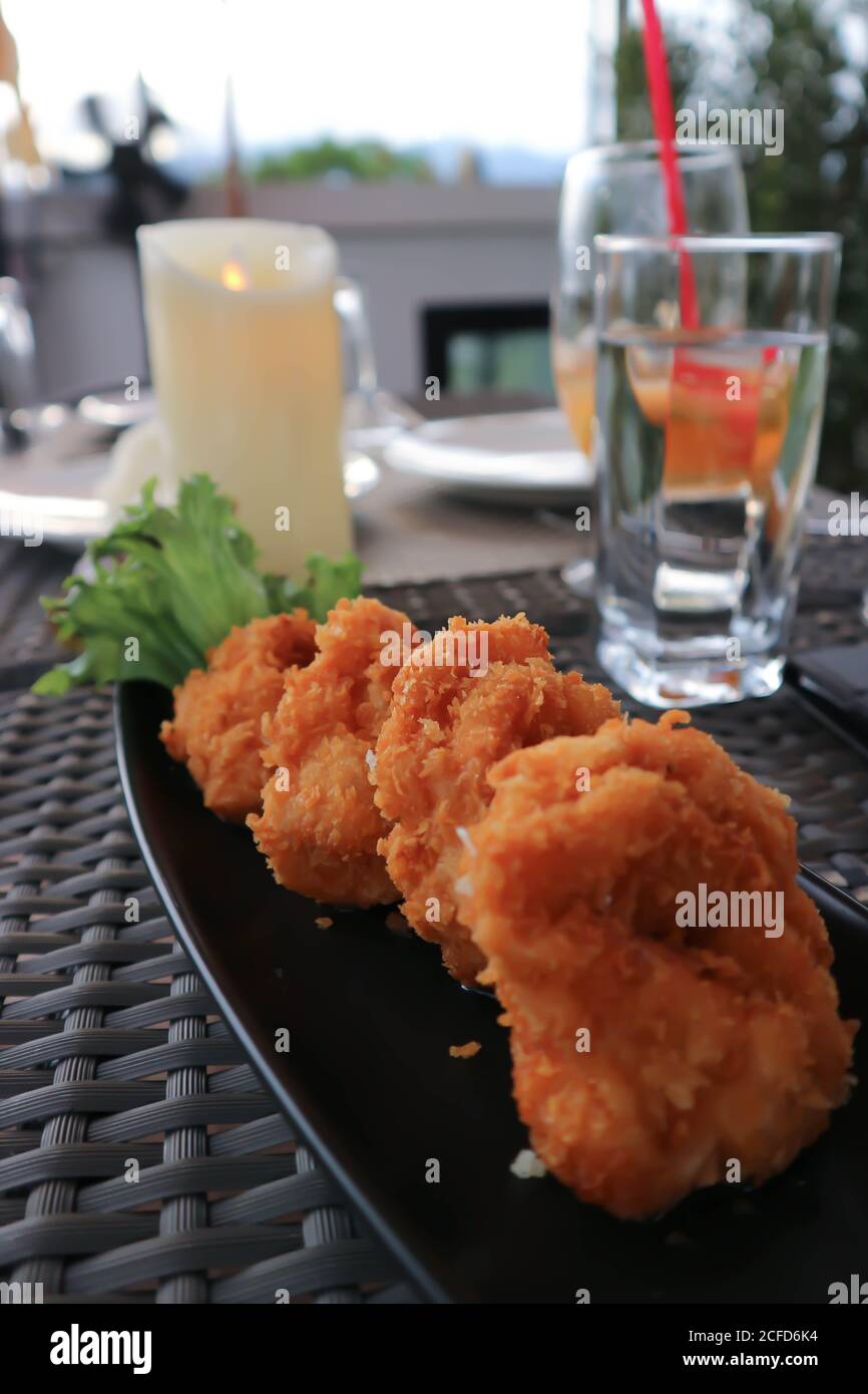 shrimp ball ,deep fried shrimp ball or fried shrimp ball Stock Photo