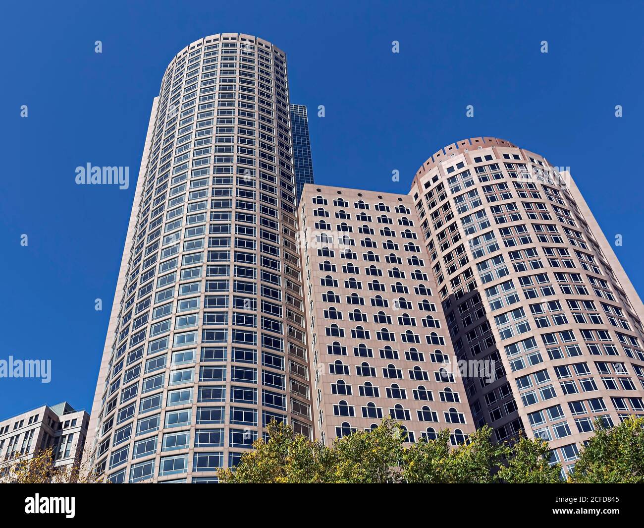 Skyscrapers, One International Place Business Center, Facade, Financial District, Boston, Massachusetts, New England, USA Stock Photo