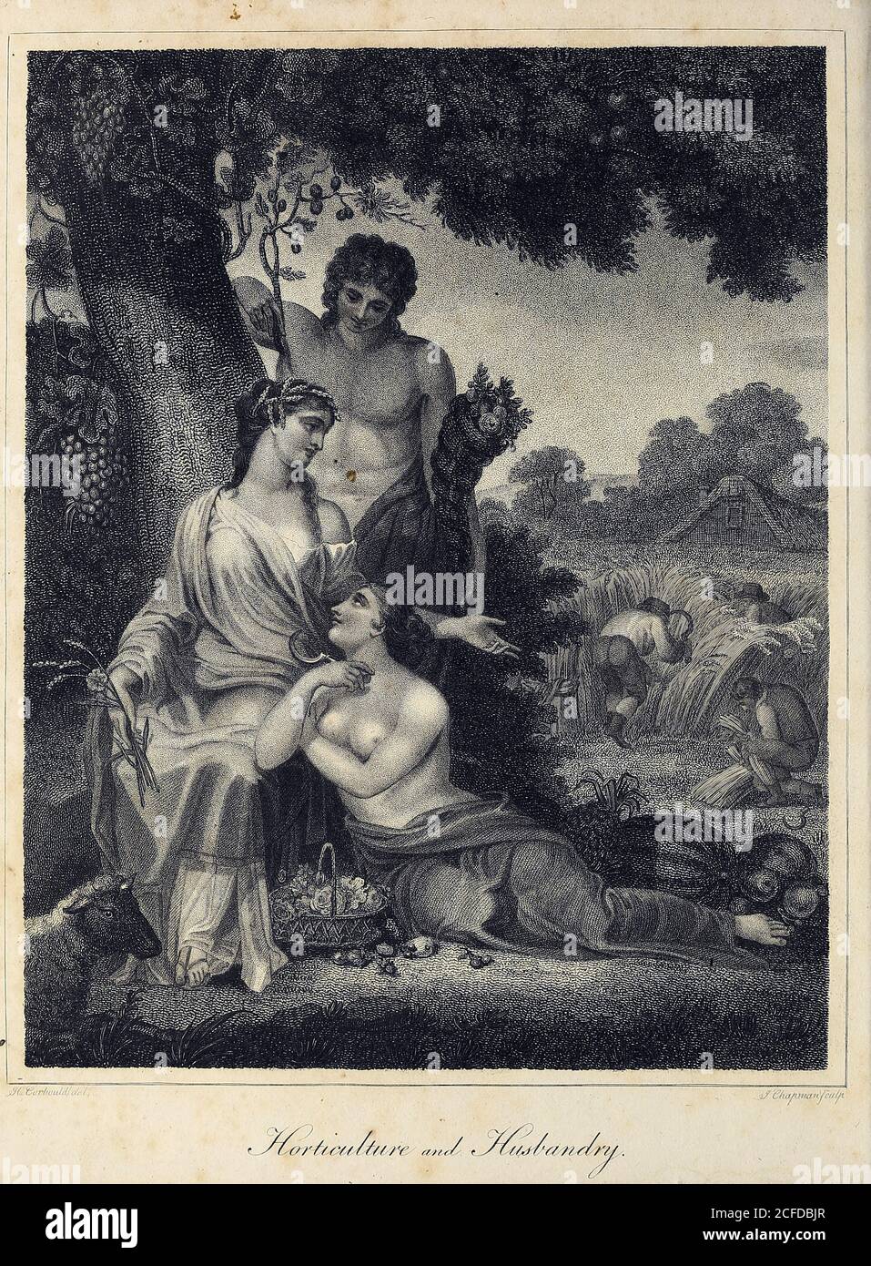 Frontispiece illustration of Horticulture and Husbandry. Ceres (Goddess