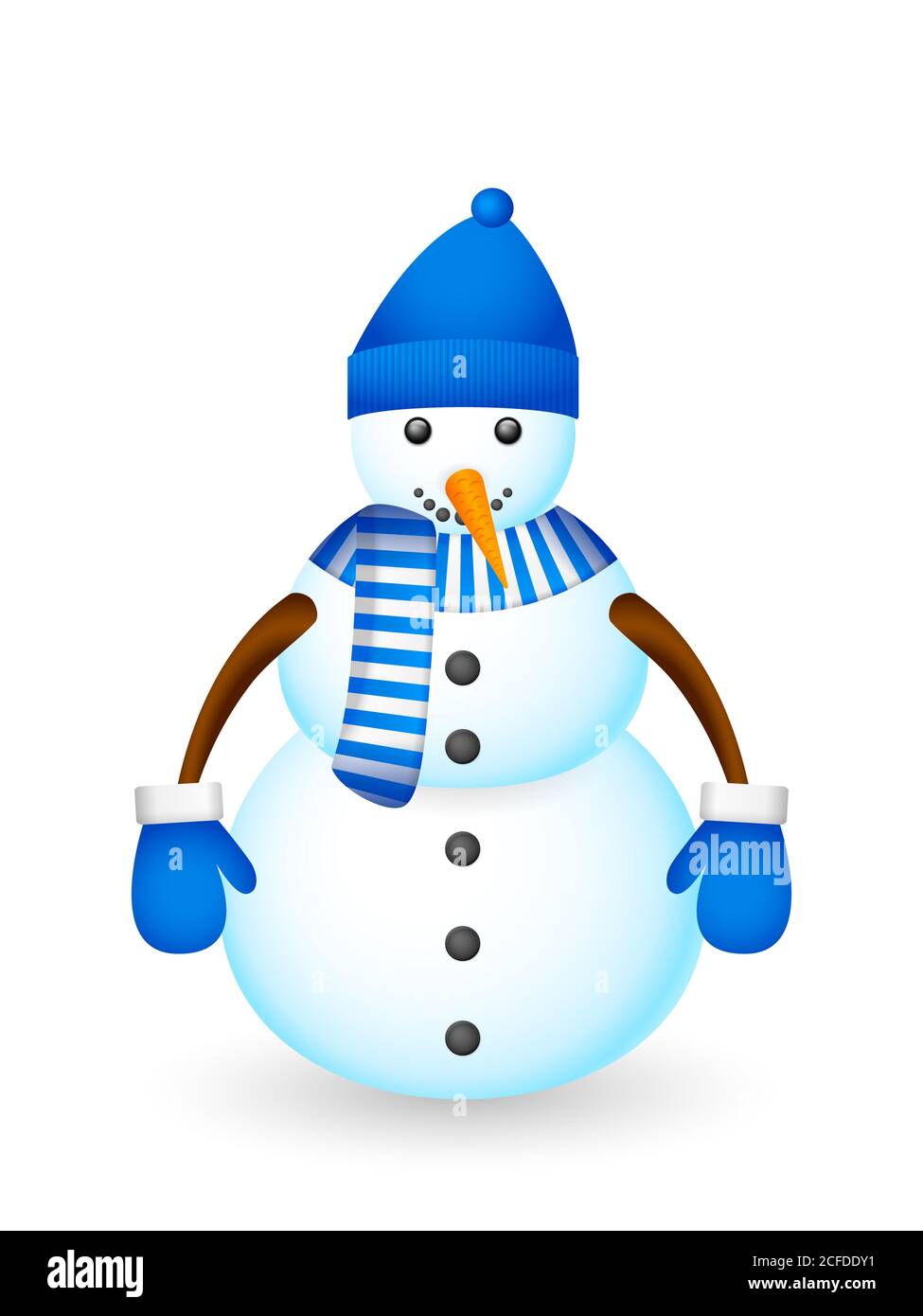 Snowman on a white background. Vector illustration Stock Photo - Alamy