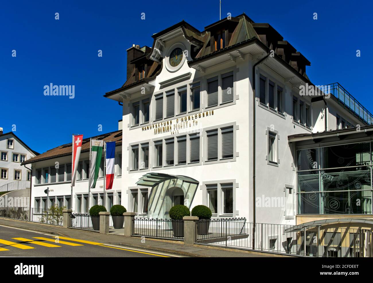 Head office of the Swiss watchmaking group Audemars Piguet Holding SA, Le Brassus, Vallee de Joux, Vaud, Switzerland Stock Photo