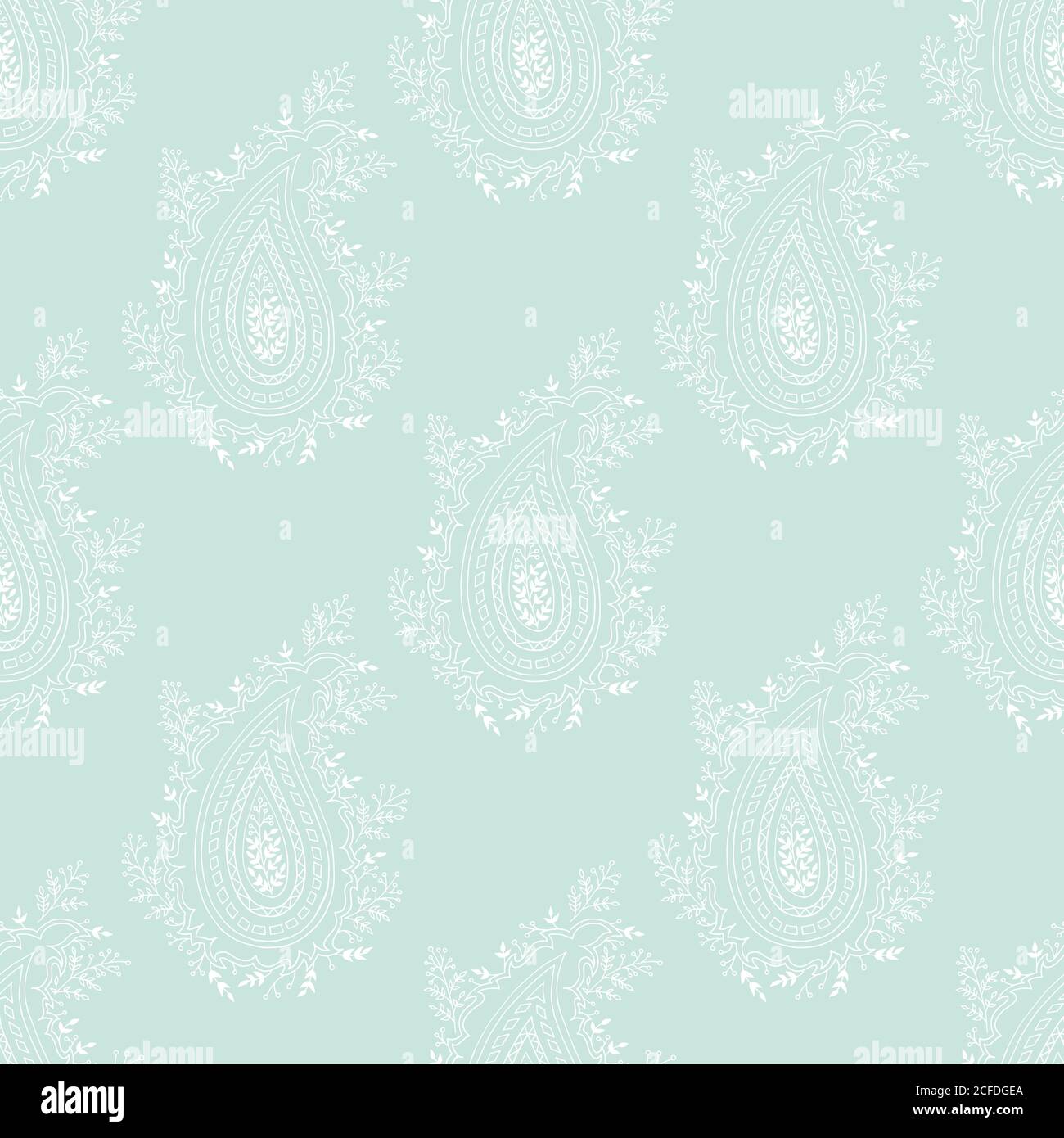 Vector romantic paisley repeat seamless pattern. Traditional historic ...