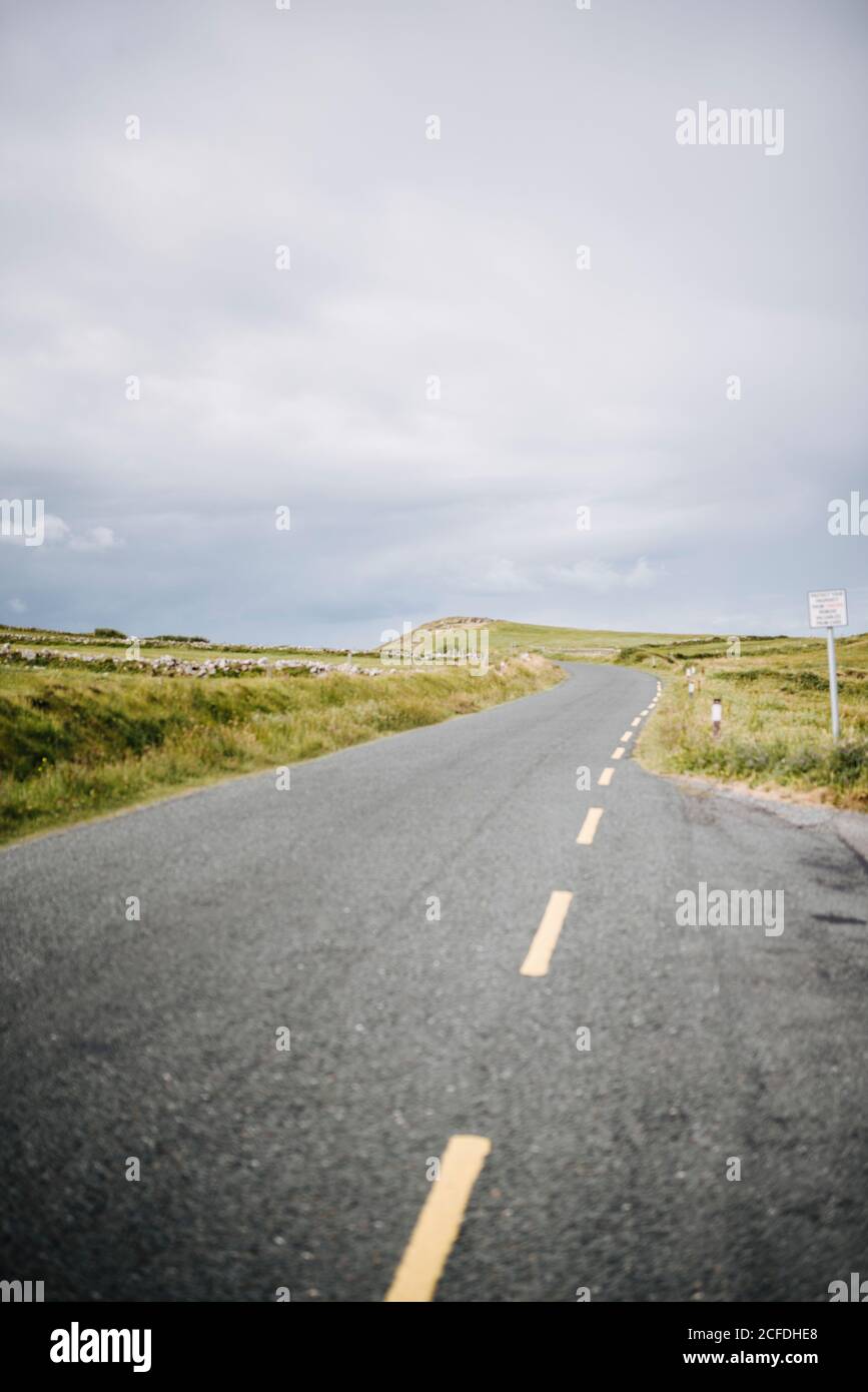 Road along Mullaghmore Head, Wild Atlantic Way, Ireland Stock Photo