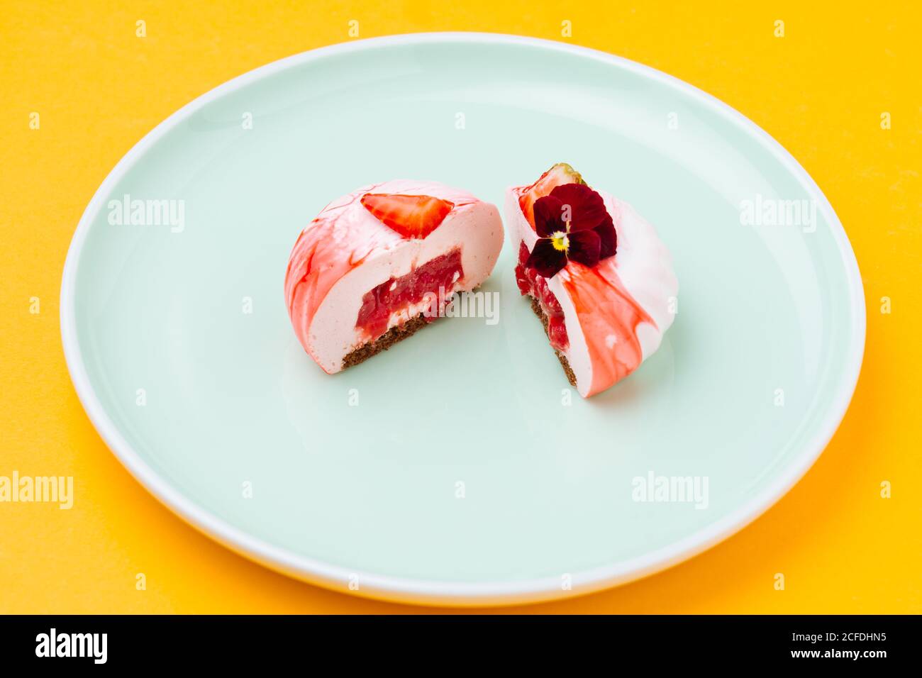 Delectable dessert with berry filling Stock Photo