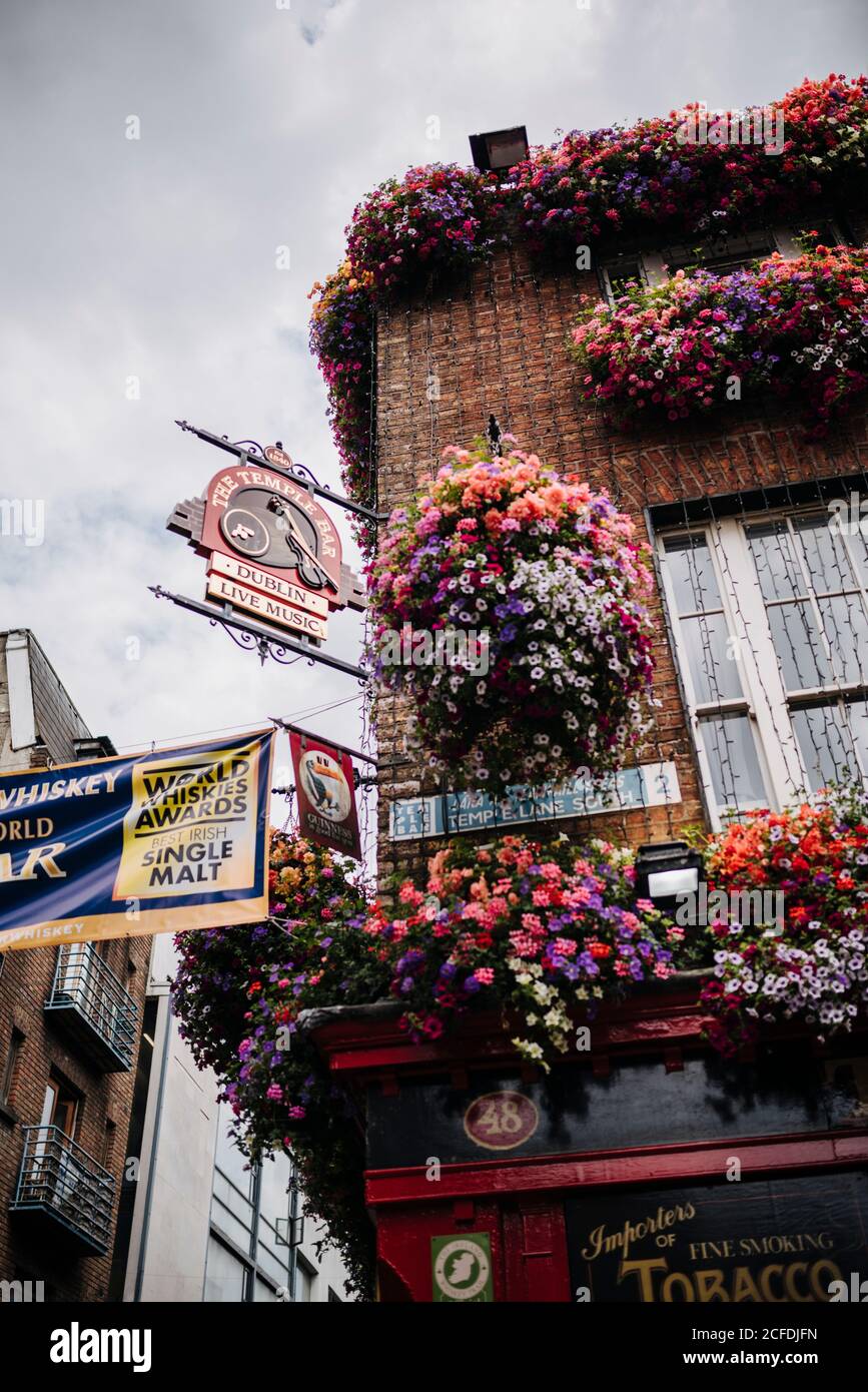 Dublin's famous Temple Bar pub in the Temple Bar district of Dublin