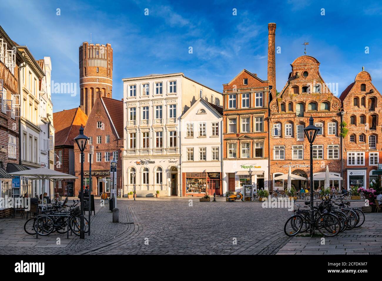 Am Sande square with historic buildings in Lüneburg, Germany Stock Photo