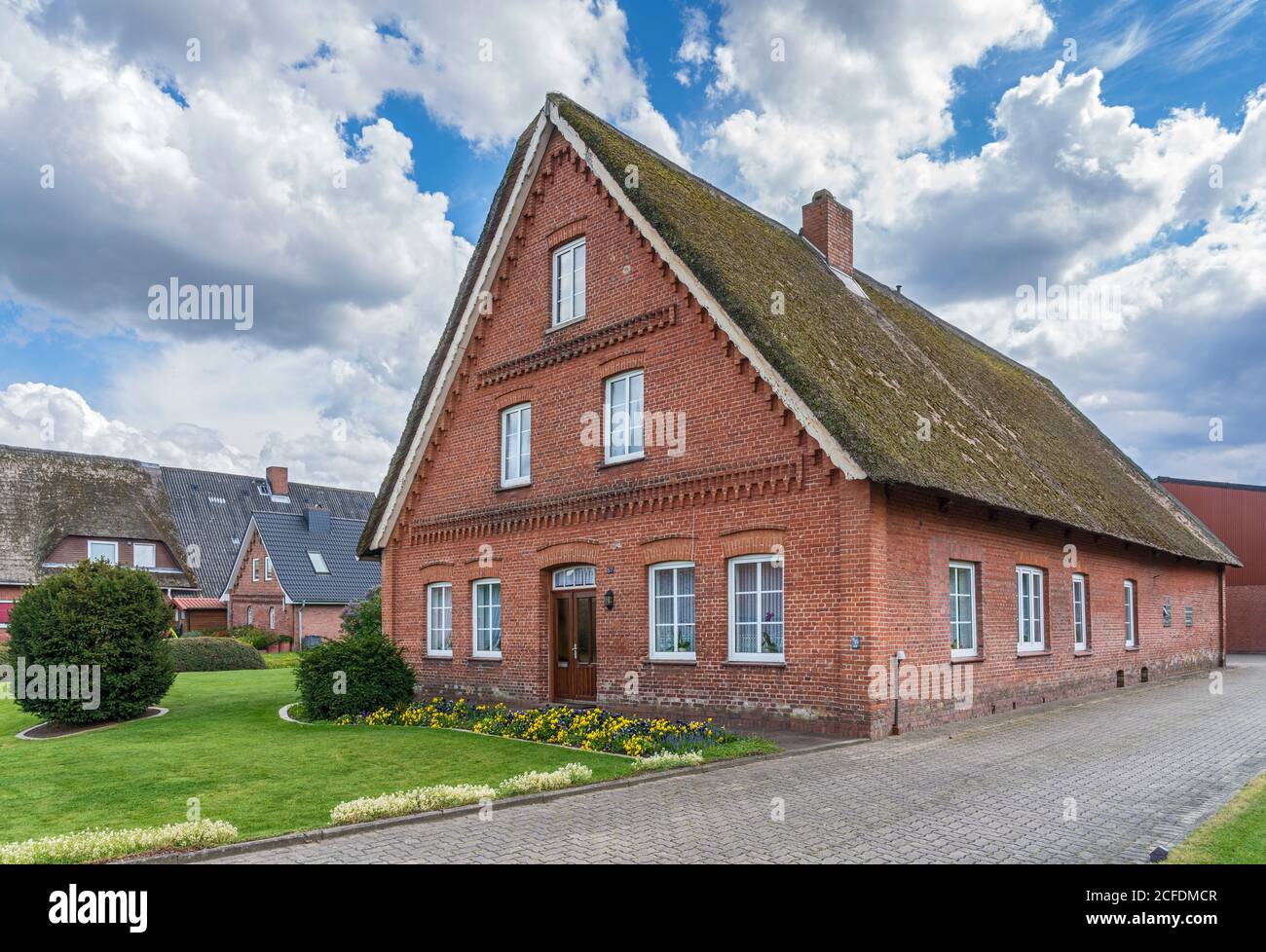 Germany, Hamburg - Neuenfelde, farmhouse on Nincoper Strasse In the old country, Stock Photo