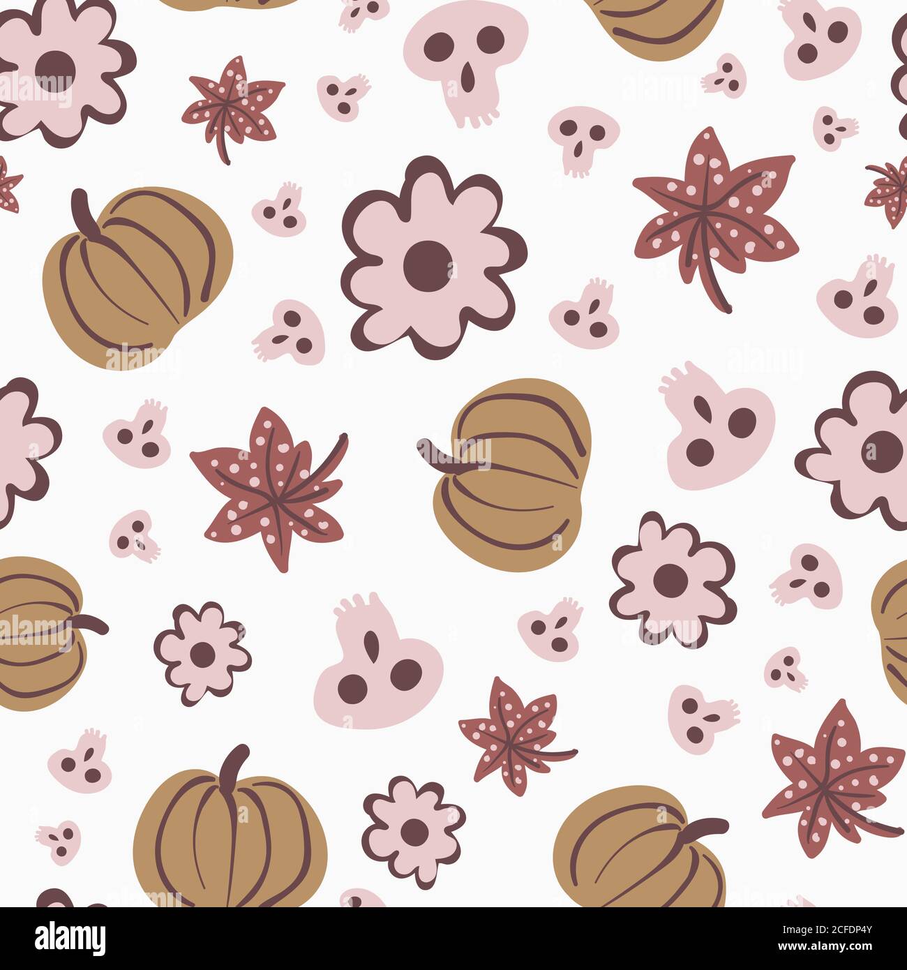 halloween seamless vector pattern in light colors Stock Vector