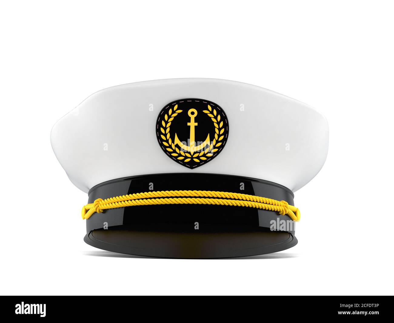 Captain's hat isolated on white background Stock Photo - Alamy