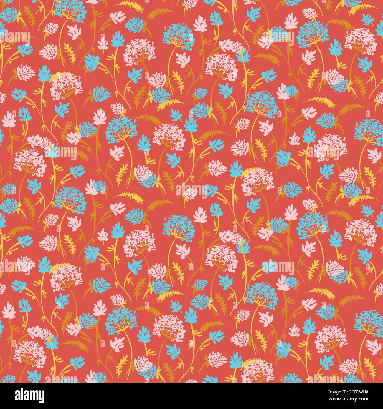 bright colorful wildflowers seamless vector pattern Stock Vector Image ...