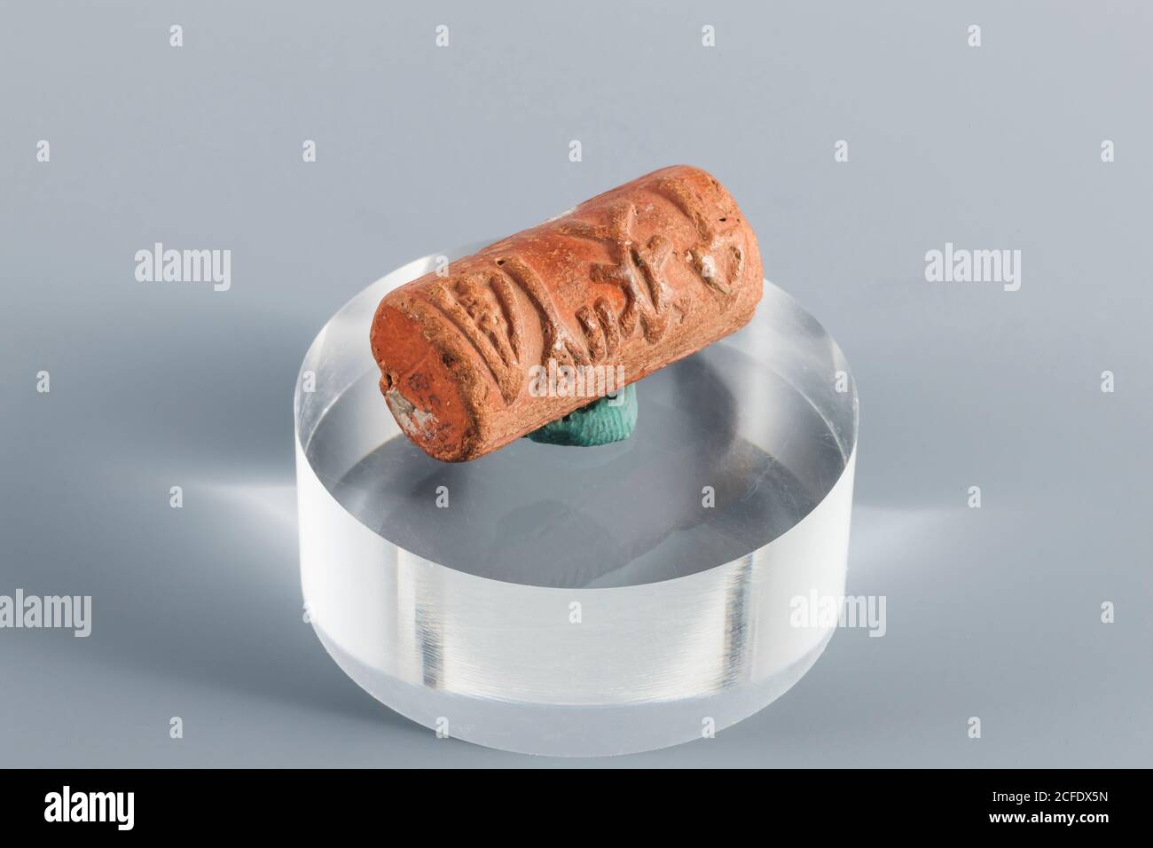 Cylindrical Seal, amulet,from Mohenjo daro, Indus valley civilization Gallery, National Museum of Pakistan, Karachi, Sindh, Pakistan, South Asia, Asia Stock Photo