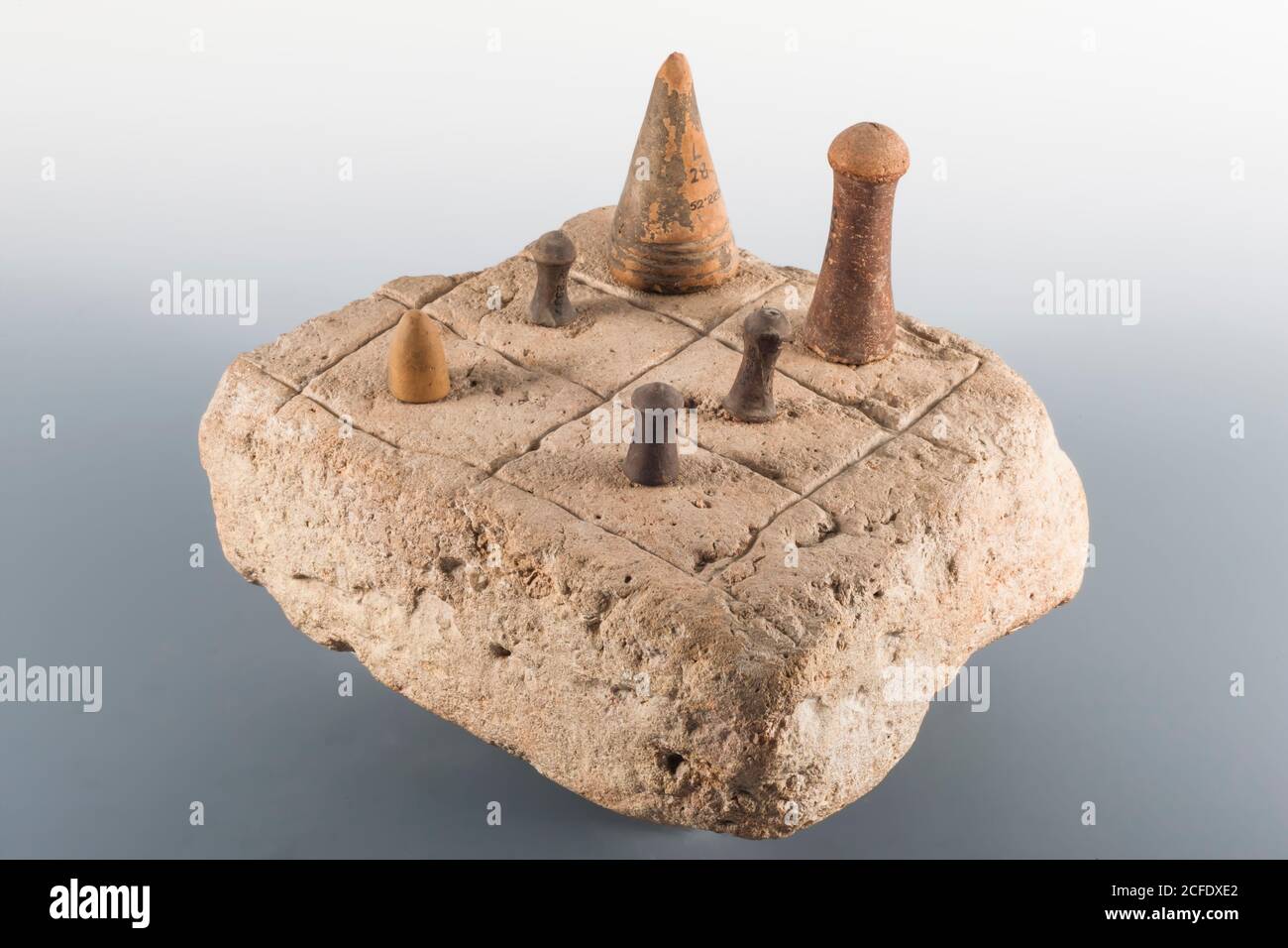 Oldest chess game board, Mohenjo daro, Indus valley civilization Gallery, National Museum of Pakistan, Karachi, Sindh, Pakistan, South Asia, Asia Stock Photo