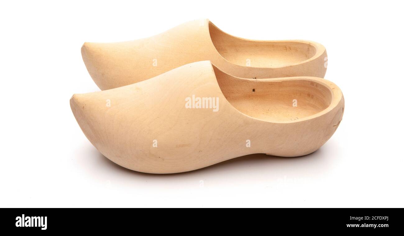 Real wooden shoes Stock Photo
