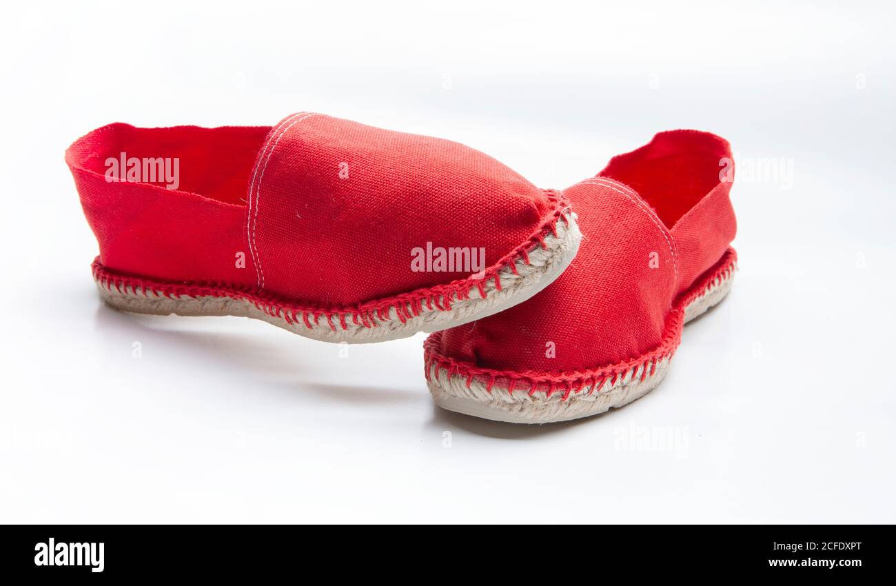 Red cloth shoes Stock Photo