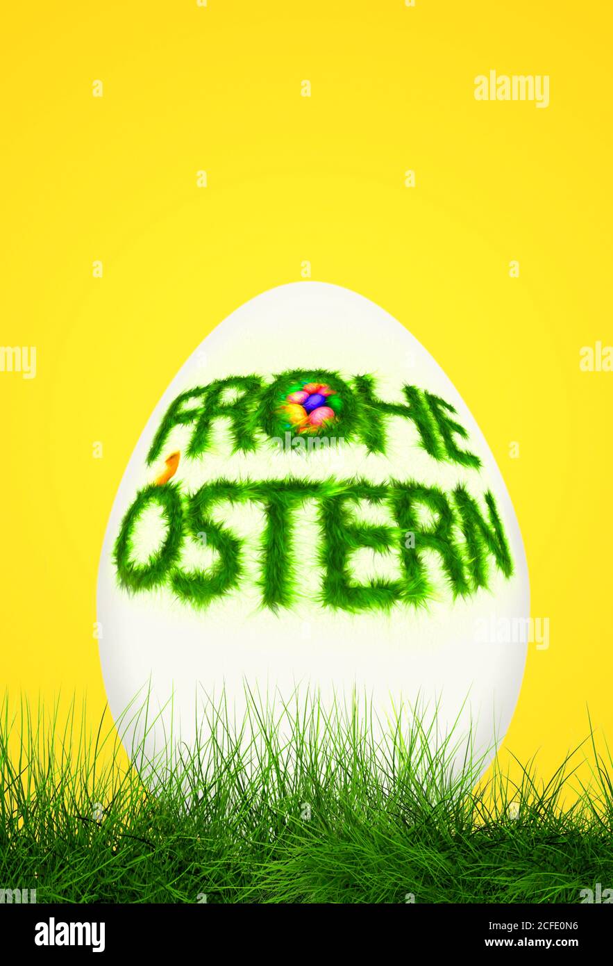 Easter egg, Happy Easter, Easter, grass, self-painted, childhood, illustration, Stock Photo