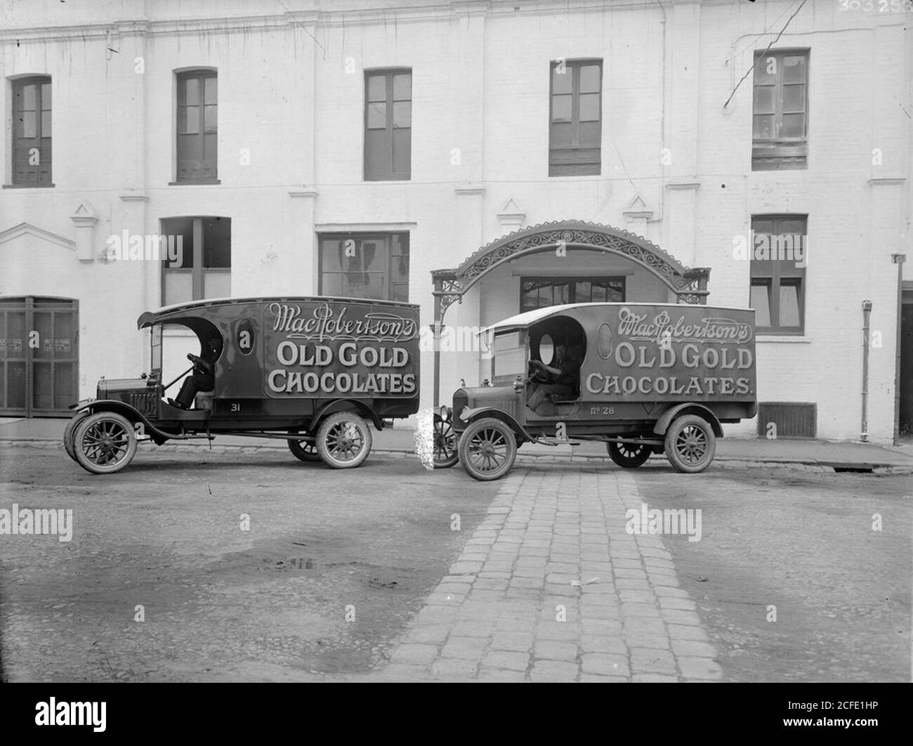 Delivery vehicles used by MacRobertson chocolate factory Stock Photo