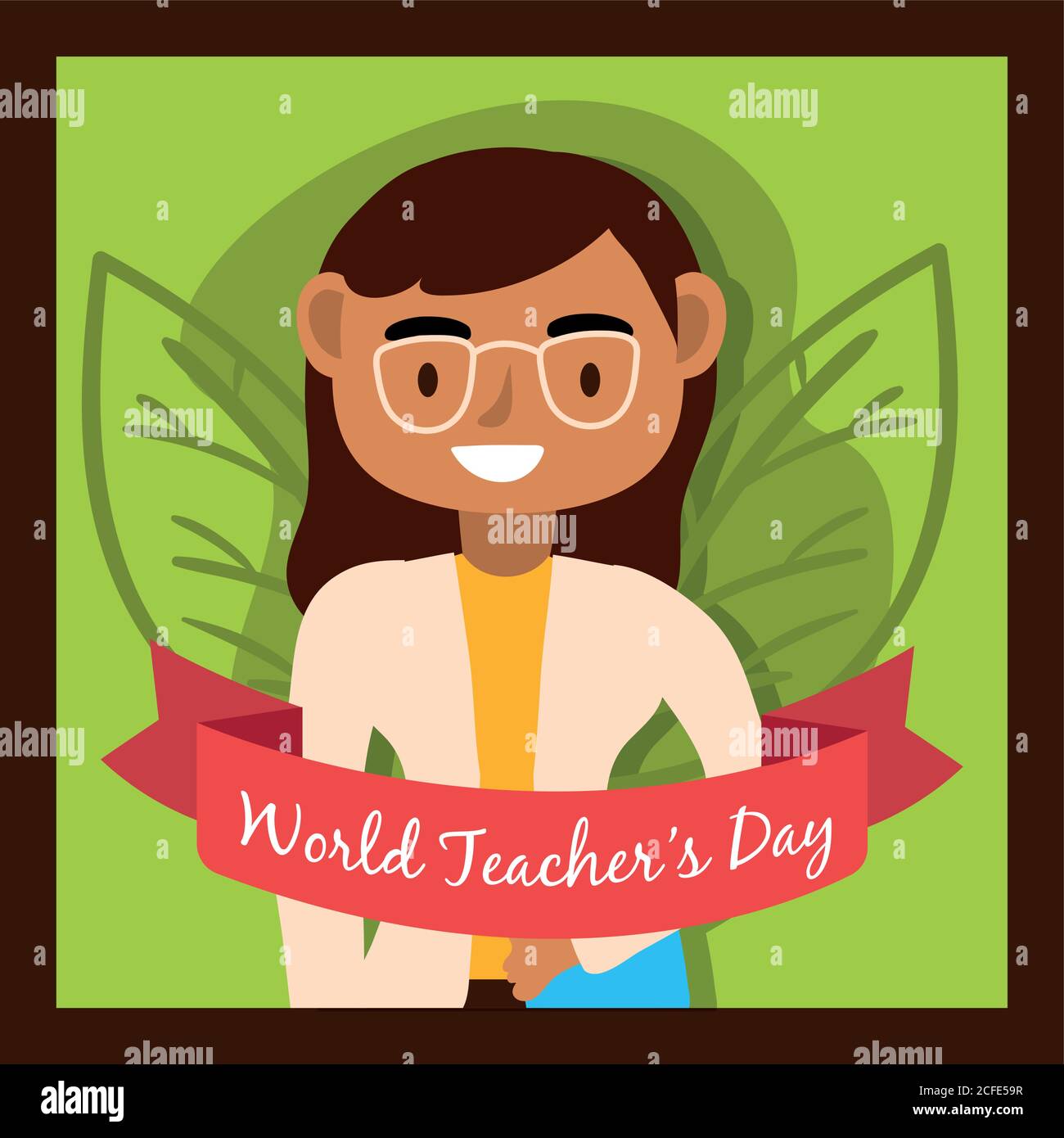 teacher female worker with eyeglasses character vector illustration design Stock Vector