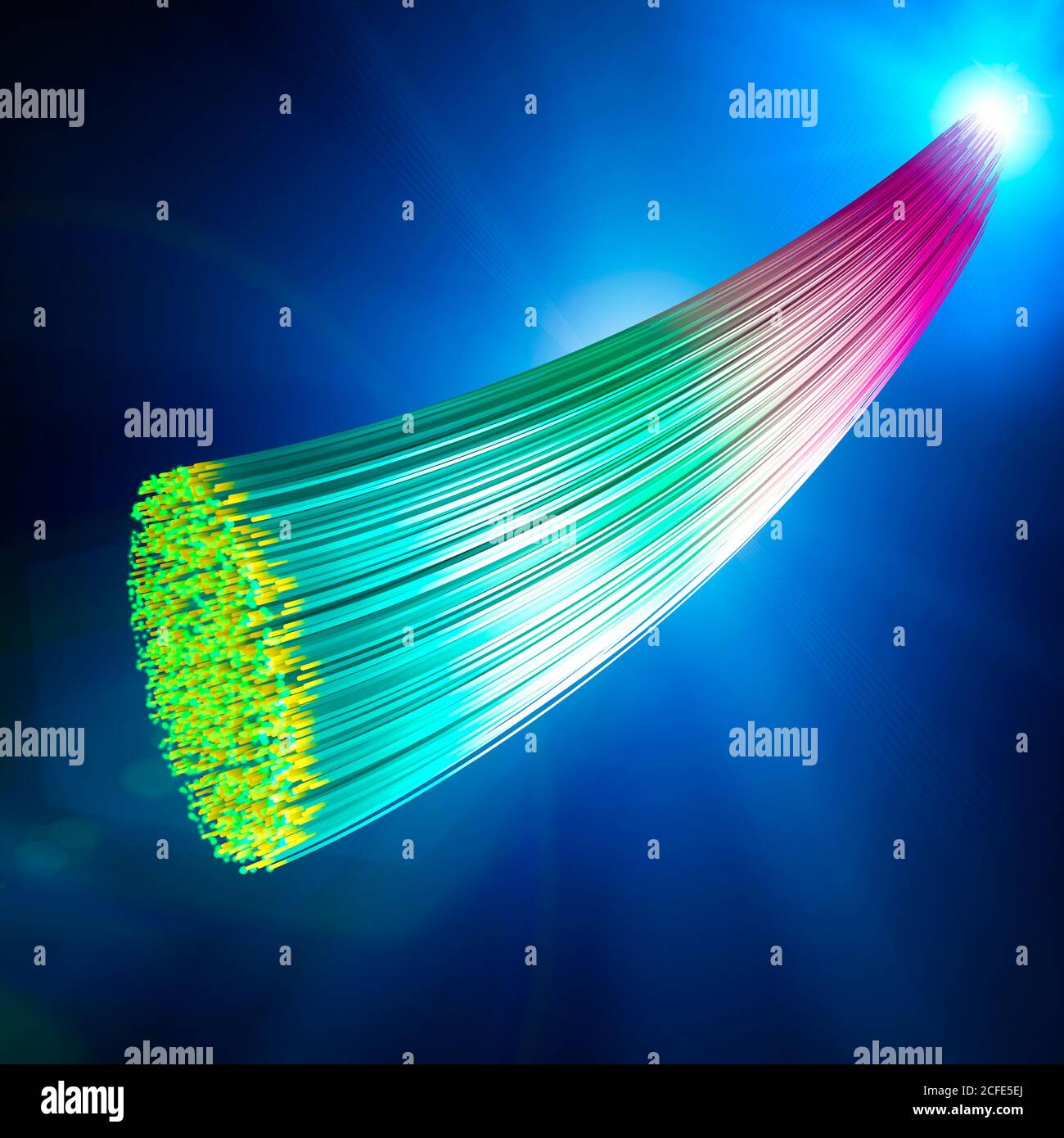 Optical fiber and internet connection speed. Cable. New ultra-fast technology and network access. 3d render Stock Photo