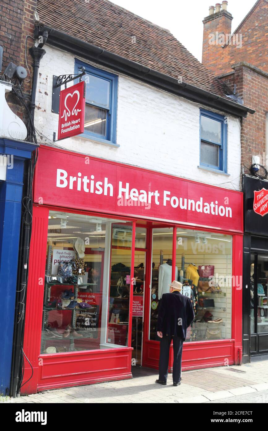 British Heart Foundation Charity Shop in the Buckinghamshire Market Town of High UK