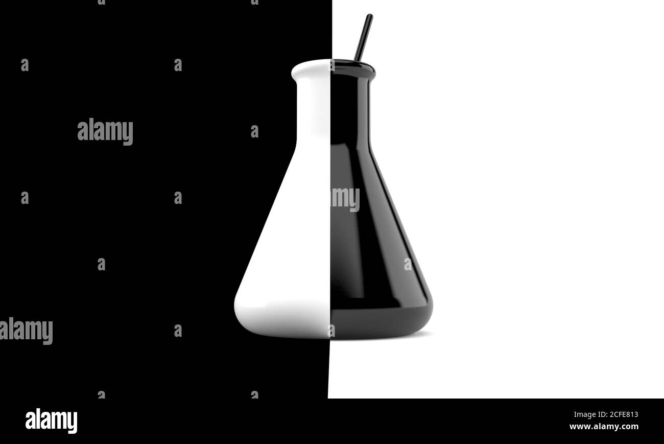 Black and white concept of chemistry flask Stock Photo Alamy