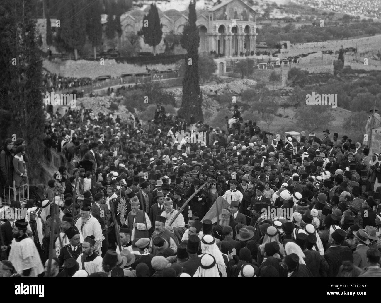Middle East History Centennial Easter celebrations. Holy Year. Palm
