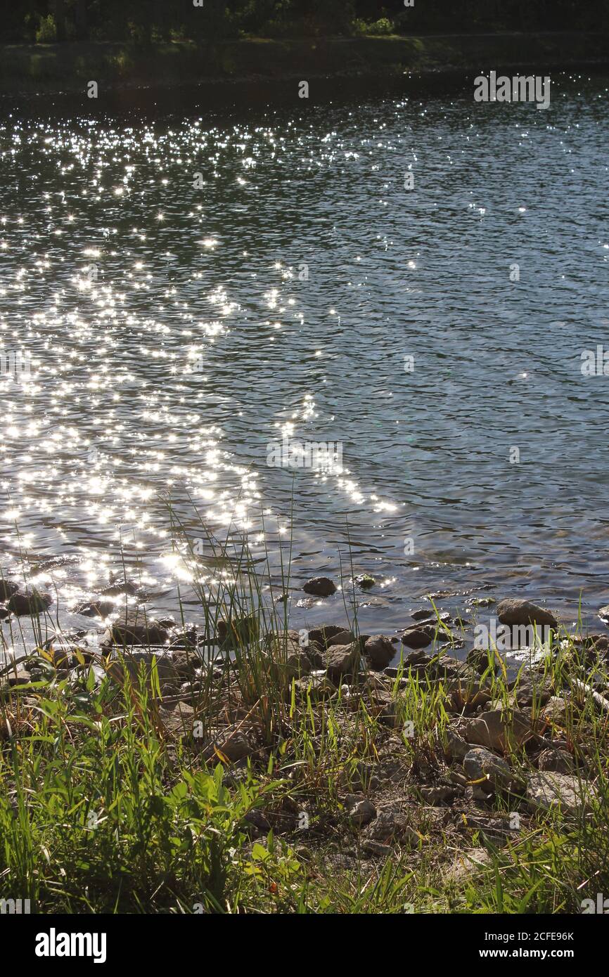 The glistening still waters of Belleau Lake Cook County Forest Preserve