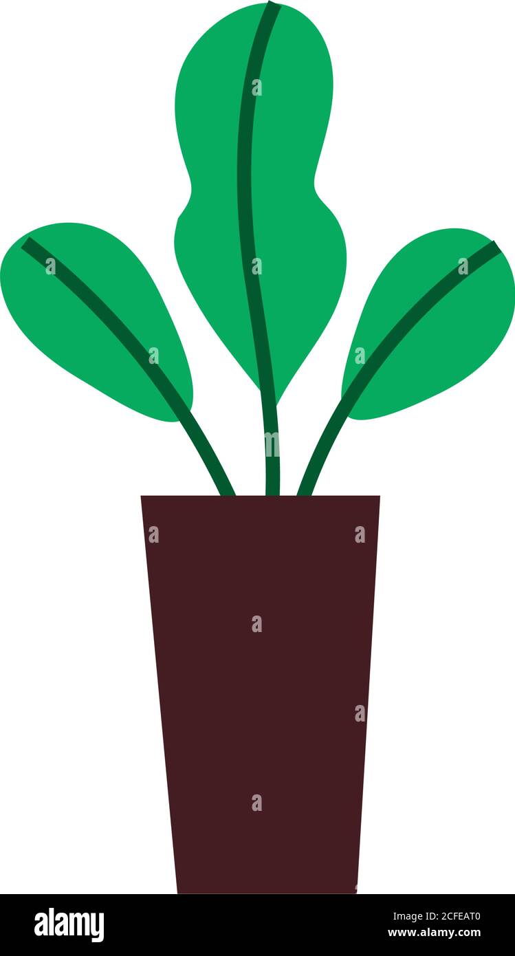 house plant in ceramic pot icon vector illustration design Stock Vector ...