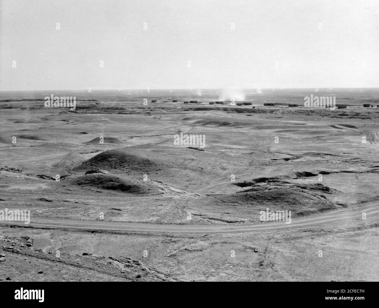 Original Caption:  Iraq. Typical desert whirlwinds. A series of them between Kirkuk and Baghdad  - Location: Kirkuk Iraq ca.  1932 Stock Photo