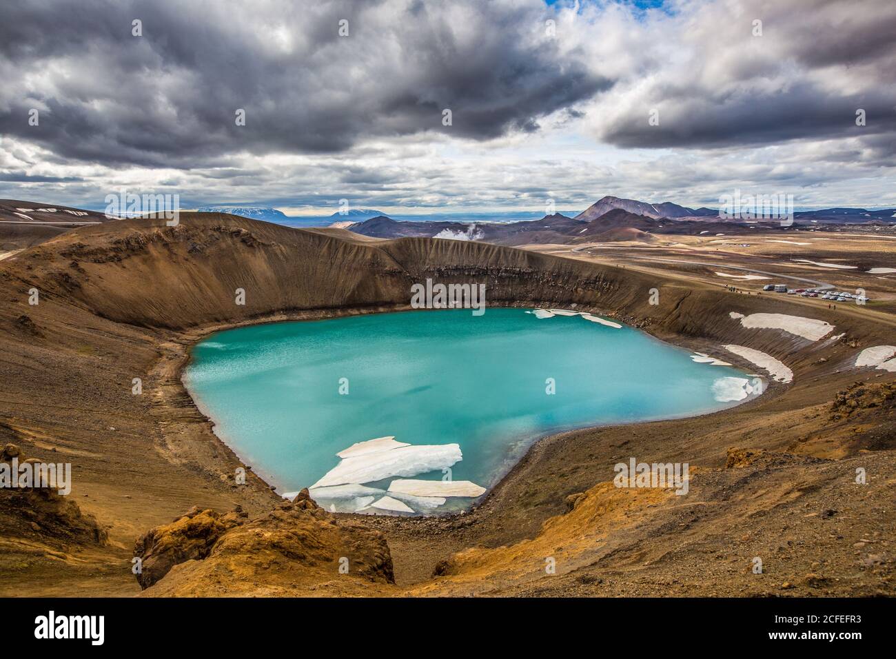 Stora Viti, a crater lake at the Krafla volvano, at the north part of  Iceland, at summer time Stock Photo - Alamy