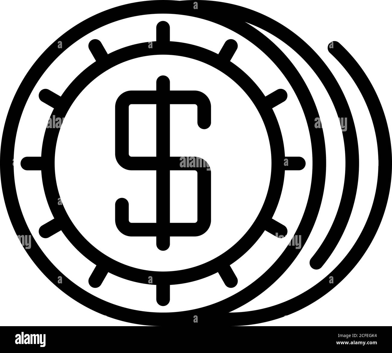 Dollar token icon, outline style Stock Vector Image & Art - Alamy