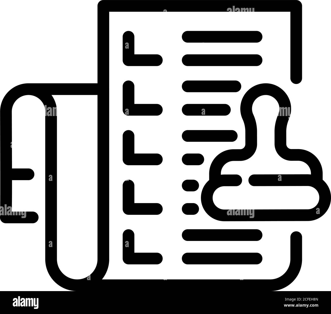 Contract and stamp icon, outline style Stock Vector Image & Art - Alamy