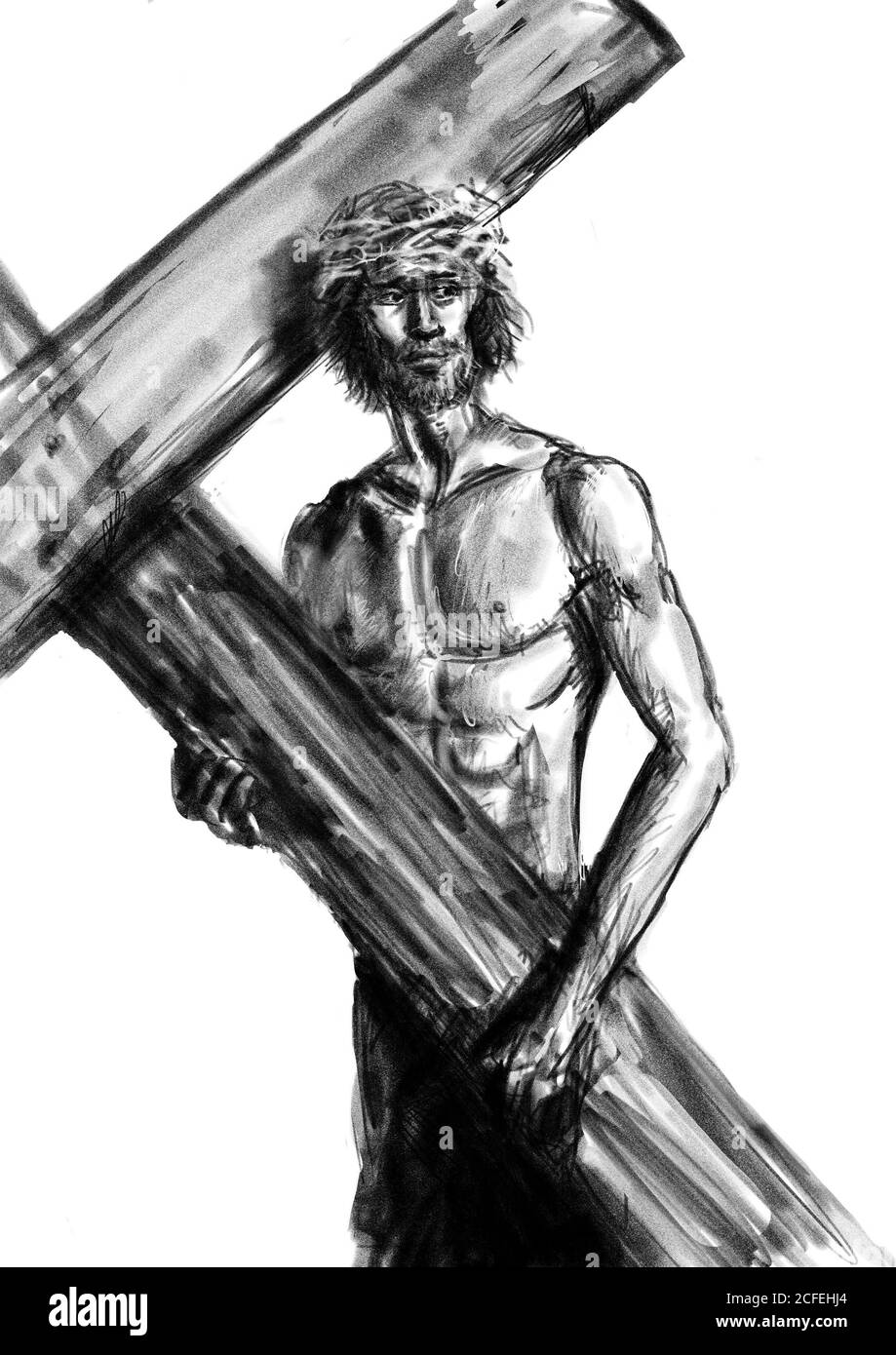 Crown Of Thorns Sketch at PaintingValleycom  Explore collection of Crown  Of Thorns Sketch  Cross drawing Christian drawings Jesus art drawing