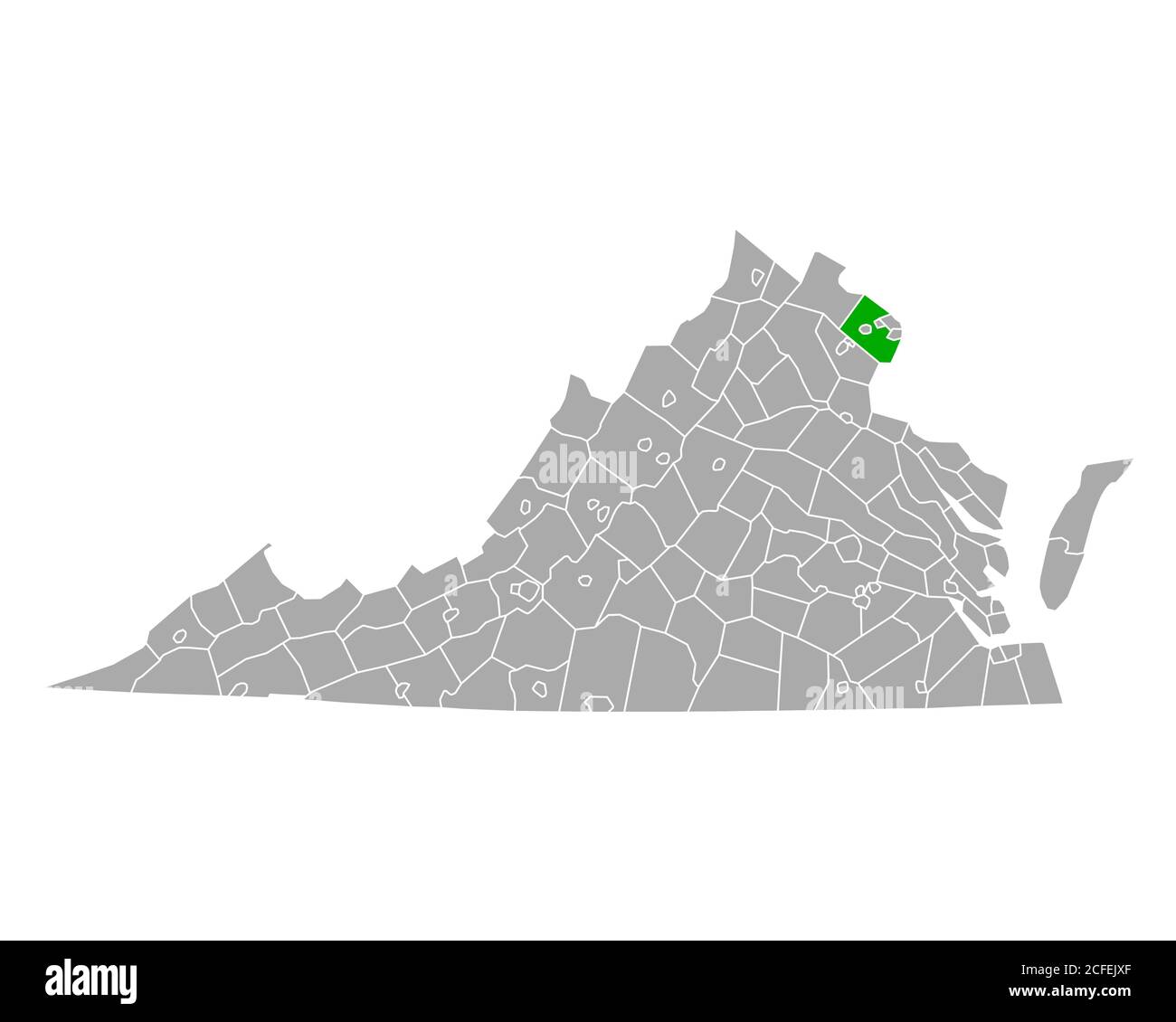 Map of Fairfax in Virginia Stock Photo