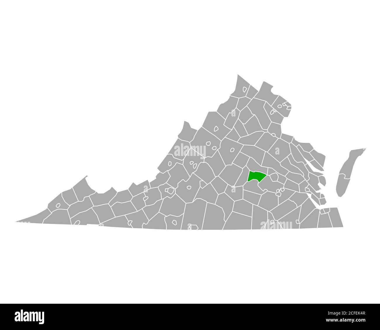 Map of Powhatan in Virginia Stock Photo Alamy