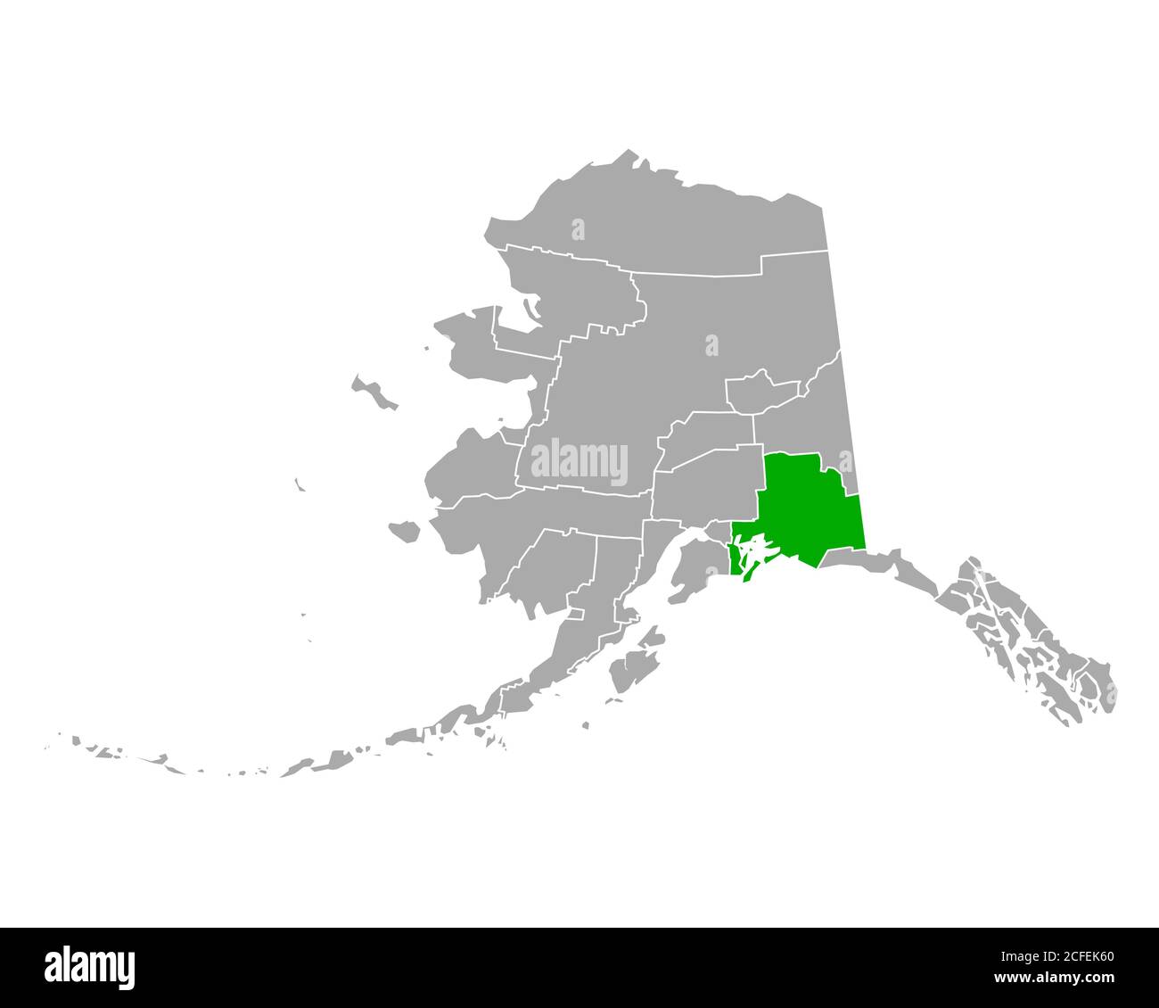 Map of ValdezCordova in Alaska Stock Photo Alamy