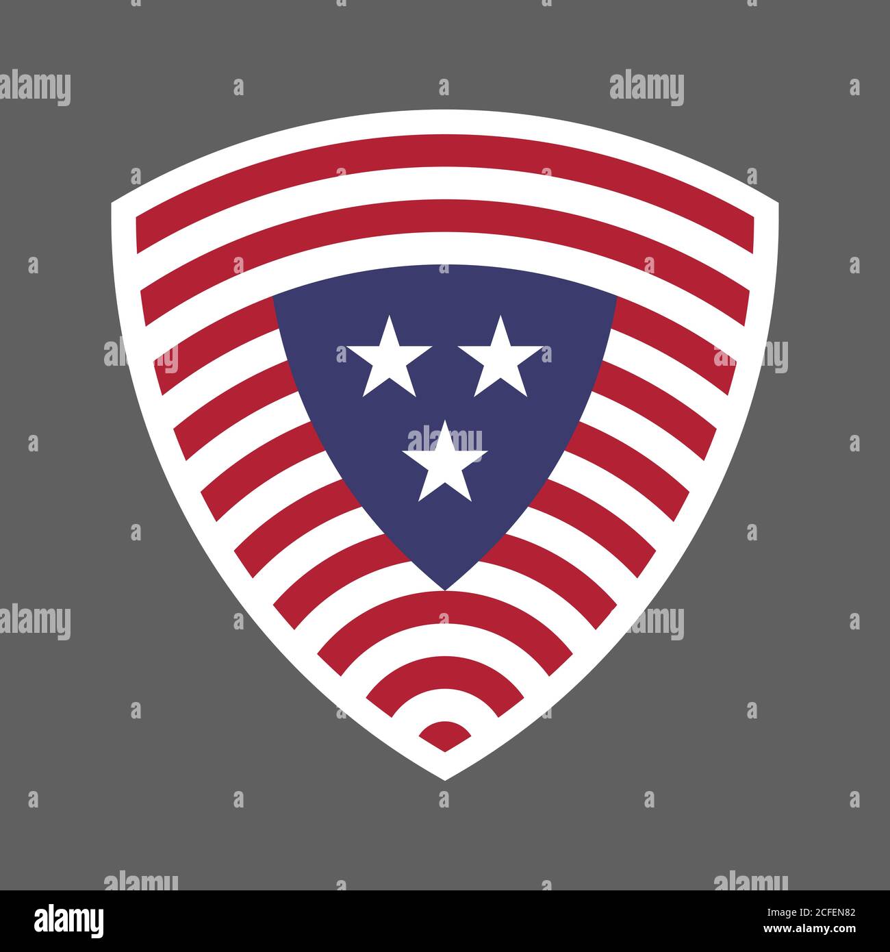 United States of America USA flag shield icon logo vector illustration. Independence Day. 4th of July. Presidential Election Stock Vector