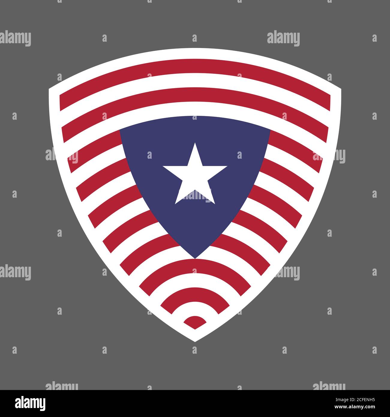 United States of America USA flag shield icon logo vector illustration. Independence Day. 4th of July. Presidential Election Stock Vector