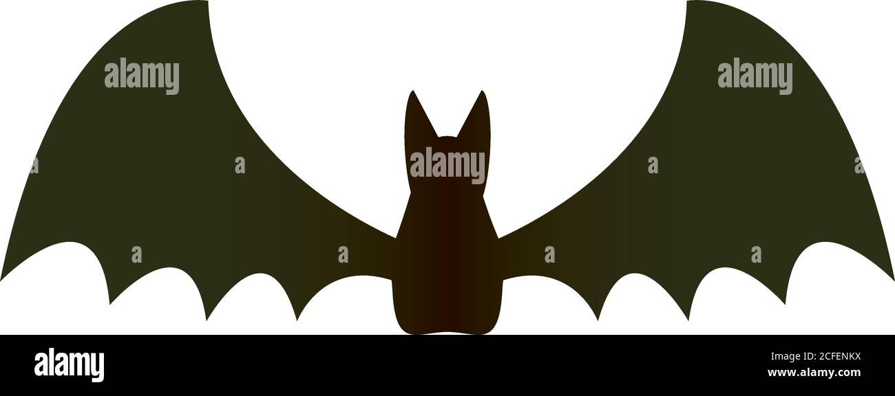 halloween bat flying silhouette icon vector illustration design Stock ...