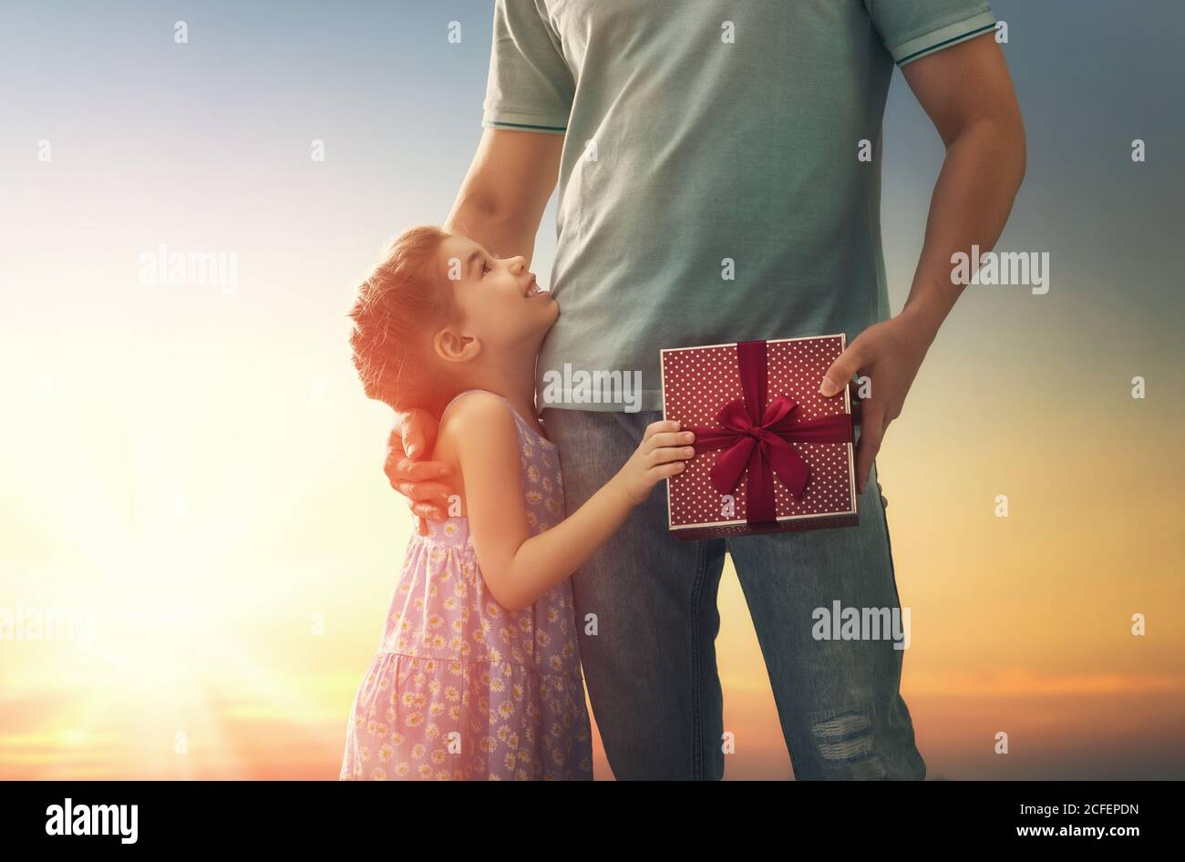Happy loving family and Father's Day. Father and his daughter. Cute ...