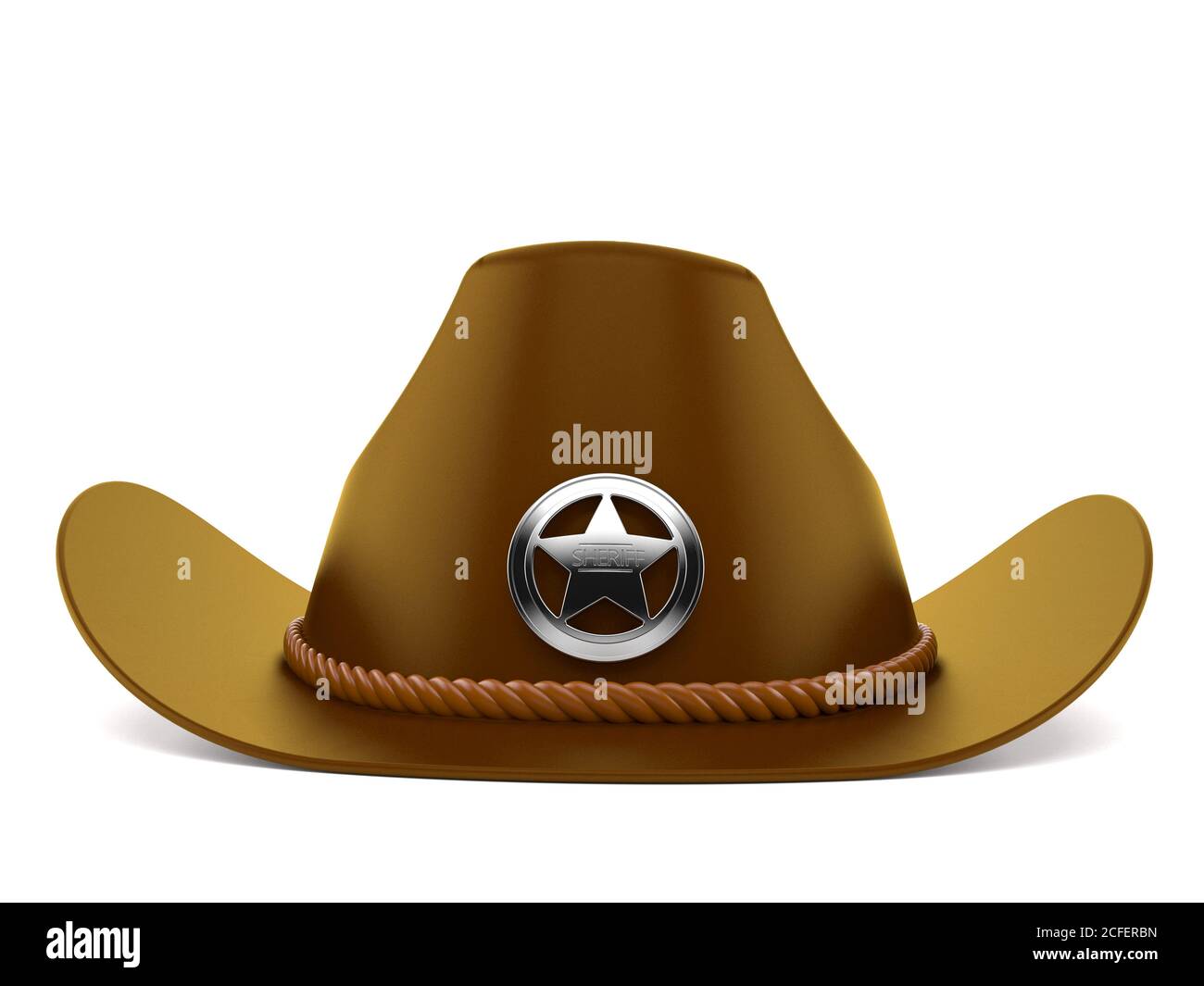 Sheriff hat isolated on white background Stock Photo - Alamy