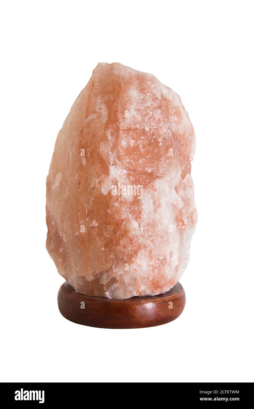 Himalayan salt lamp isolated on white background Stock Photo