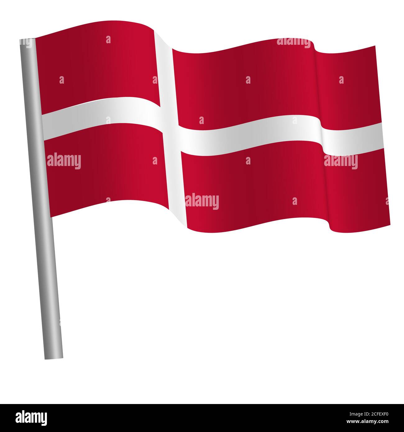 High quality flag waving on a pole Stock Photo