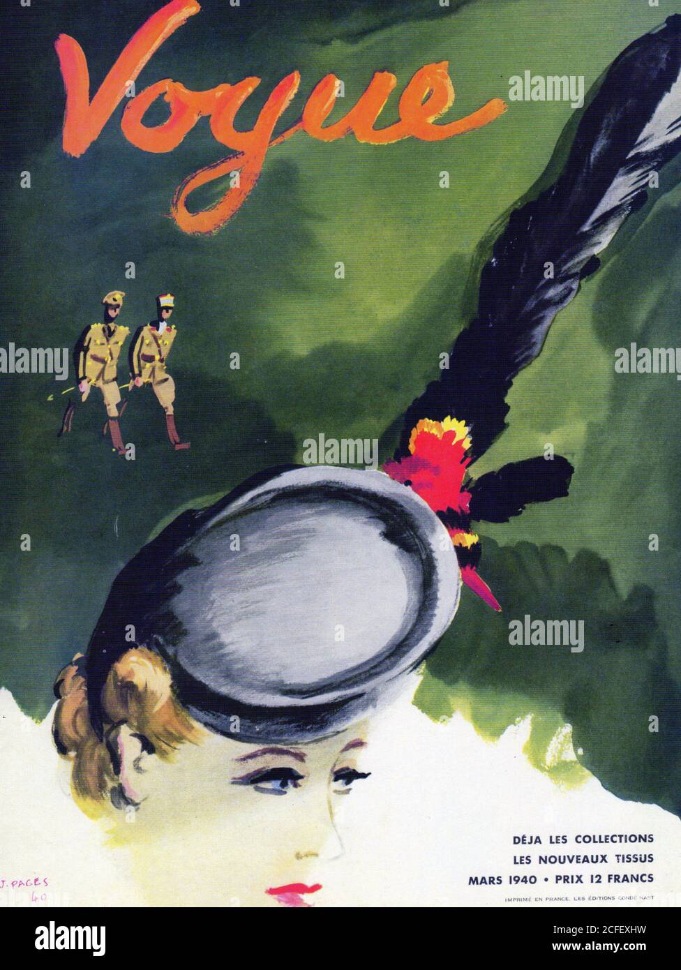 Vogue Cover 1939 Stock Photo