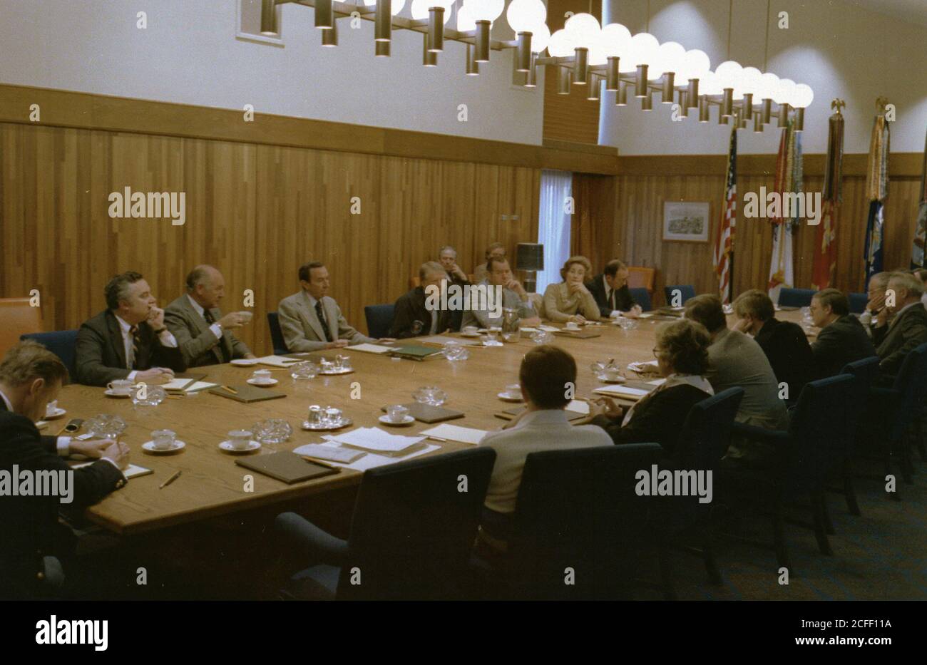 Jimmy Carter chairs a meeting at Camp David ca. 17 April 1978 Stock Photo Alamy