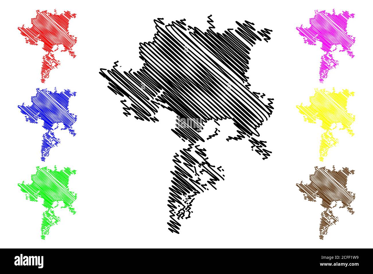 Semarang City (Republic of Indonesia, Java island) map vector