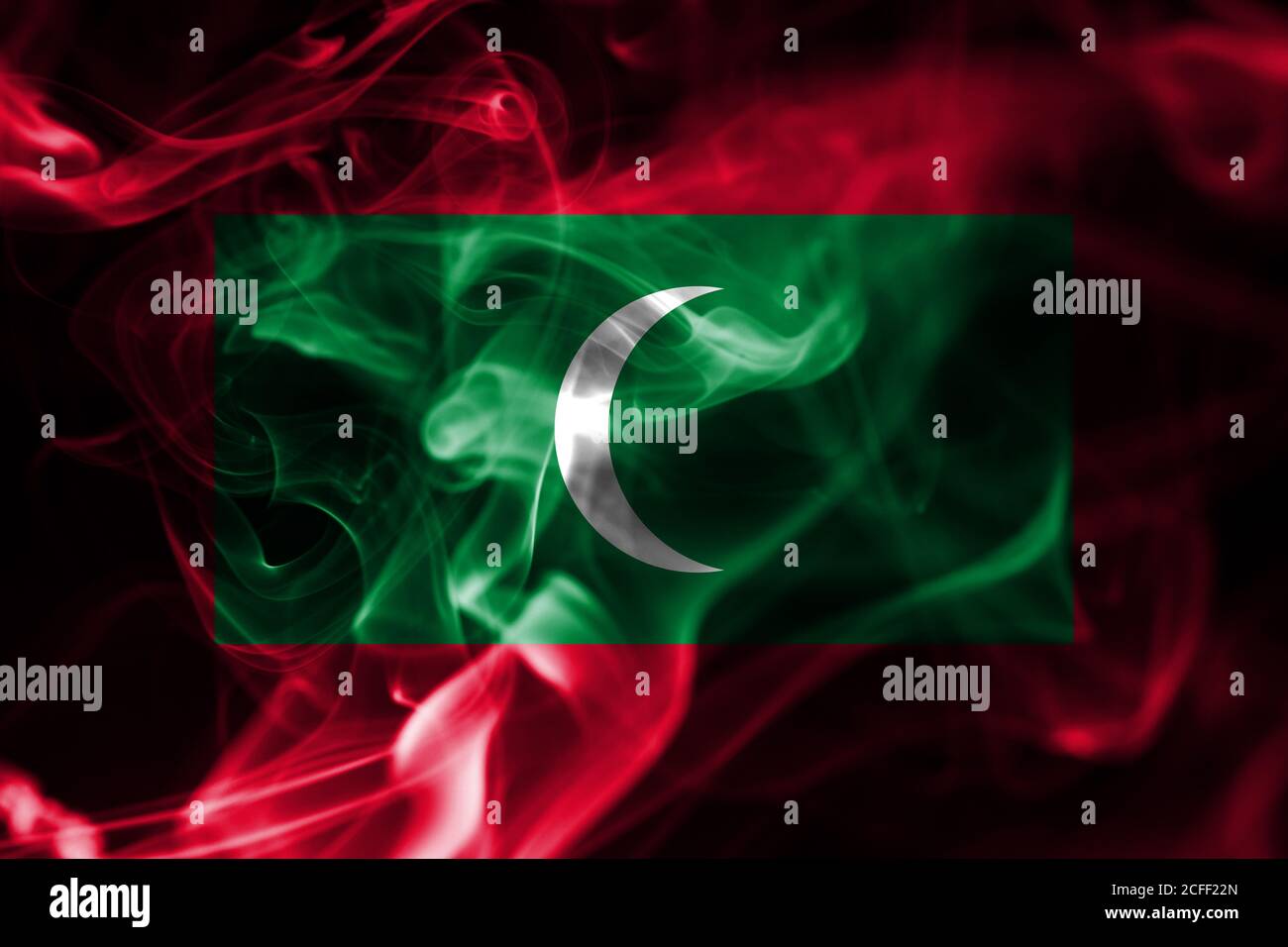 Maldives smoke flag Stock Photo Alamy