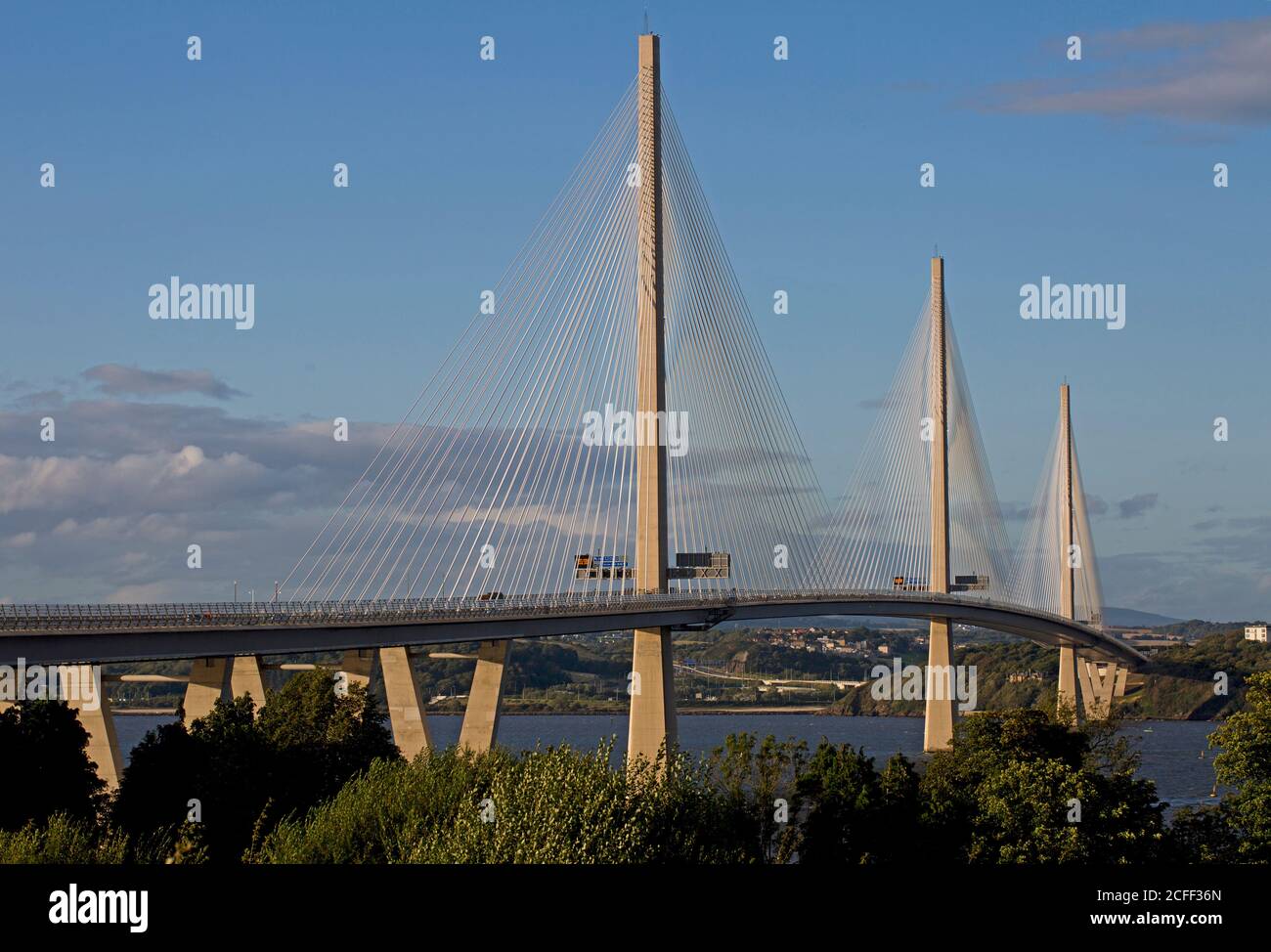 The Queensferry Crossing, near Edinburgh, Scotland, from South