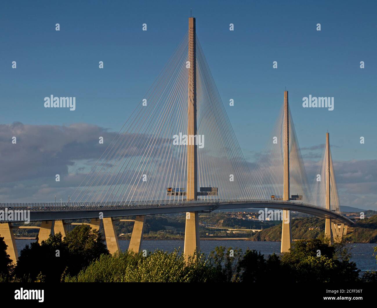 The Queensferry Crossing, near Edinburgh, Scotland, from South