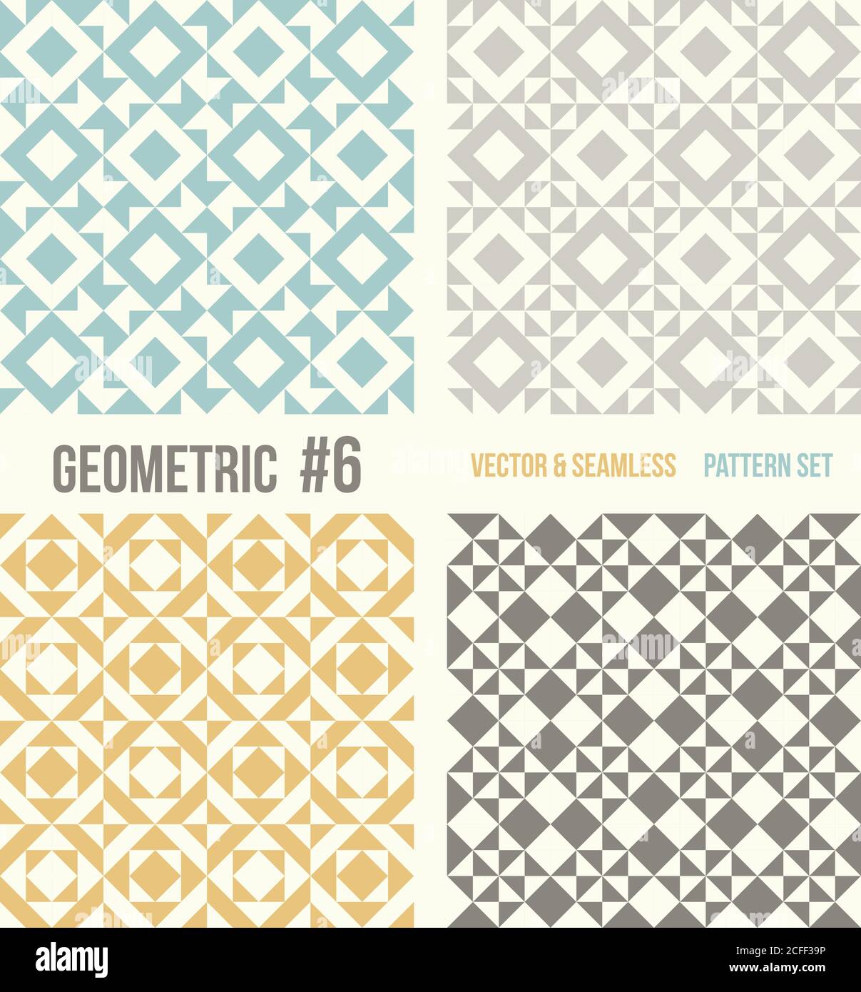 Set of four geometric patterns. Collection of different abstract ...